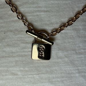 Gold tone Lock shaped necklace